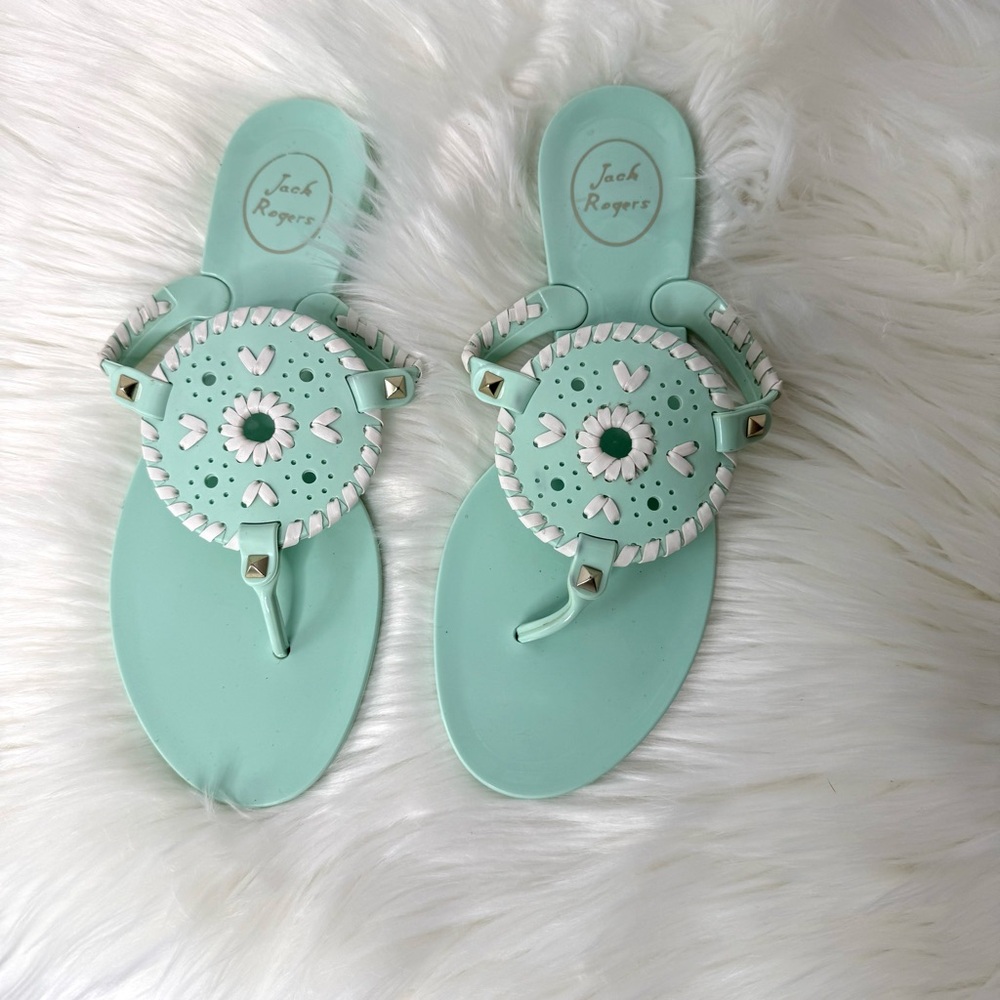 Jack Rogers Georgica Jelly Mint Green Flip Flops